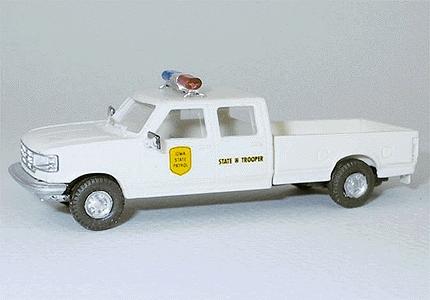 Trident Miniatures 90219 HO Scale Ford Crew-Cab Pick-Up - Emergency - Police Vehicles -- Iowa State Patrol - State Trooper