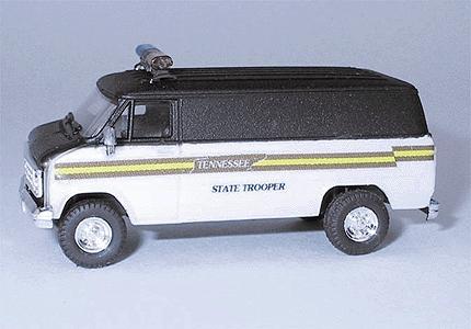 Trident Miniatures 90220 HO Scale Chevrolet Van - Emergency - Police Vehicles -- Tennessee Highway Patrol