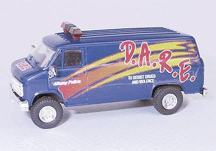 Trident Miniatures 90230 HO Scale Chevrolet Van - Emergency - Police Vehicles -- Albany, New York Police Department (Drug Abuse Resistance Education DARE Logo)