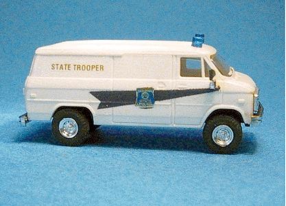 Trident Miniatures 90231 HO Scale Chevrolet Van - Emergency - Police Vehicles -- Indiana State Police - State Trooper