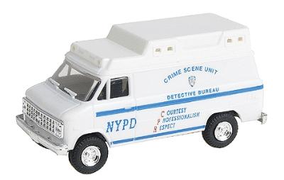 Trident Miniatures 90263 HO Scale Chevrolet Van - Emergency - Police Vehicles -- New York Police Department (NYPD) - Detective Bureau - Crime Scene Unit (CSU)