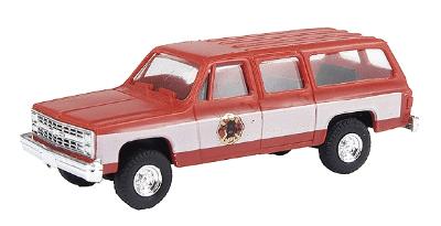 Trident Miniatures 90265 HO Scale Chevrolet Suburban - Emergency - Fire Vehicles -- Fire Department Command - Chief's Car (red, white)