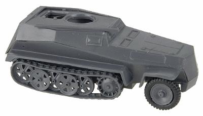 Trident Miniatures 90270G HO Scale Military - Former German Army WWII - SdKfz 253 Series Half-Tracks -- 5 Light Armored Personnel Carrier - Command/Observation Unit (gray)
