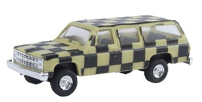 Trident Miniatures 90271 HO Scale Chevrolet Suburban - Utility Vehicles -- Airport "Follow Me" Escort (yellow, black Checkerboard Pattern)