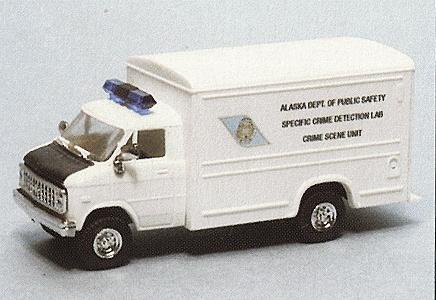 Trident Miniatures 90275 HO Scale Chevrolet Box Van (Limited-Run) - Emergency - Police Vehicles -- Alaska Department of Public Safety - Crime Scene Unit (CSU) - Mobile Lab