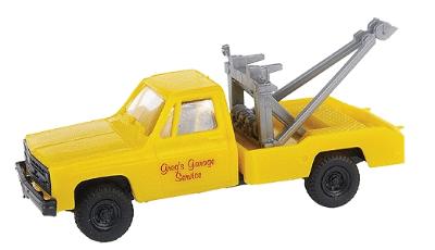 Trident Miniatures 90287 HO Scale Chevrolet Wreckers -- Greg's Garage Service (yellow, gray; Red Lettering) Tow Truck