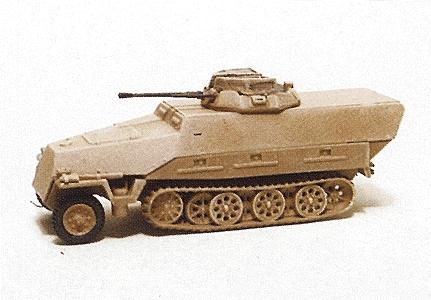 Trident Miniatures 90304 HO Scale Military - Former German Army WWII - SdKfz 251 Series Half-Tracks -- 251/23 Armored Personnel Vehicle - Type D with Self-Propelled Gun