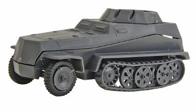 Trident Miniatures 90306G HO Scale Military - Former German Army WWII - SdKfz 250 Series Half-Tracks (Plastic) -- 9 Armored Personnel Carrier with 2cm KwK 38 Autocannon (gray)