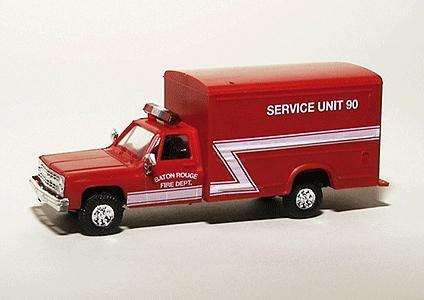 Trident Miniatures 90307 HO Scale Chevrolet Pick-Up with Box Body - Emergency - Fire Vehicles -- Baton Route, Louisiana Fire Department - Service Unit #90