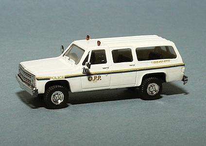 Trident Miniatures 90316 HO Scale Chevrolet Suburban - Emergency - Police Vehicles -- Ontario Provincial Police (white, Black & Yellow Stripes)