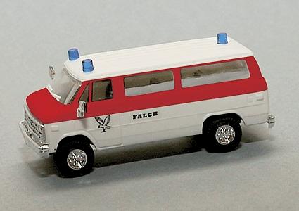 Trident Miniatures 90352 HO Scale Chevrolet Van - Emergency - Private Ambulances -- Falck (white, red)