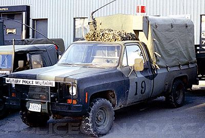 Trident Miniatures 90380 HO Scale Chevrolet Pick-Up Truck with Tarp Cover - Emergency - Police Vehicles -- Canadian Forces Military Police (Camouflage)