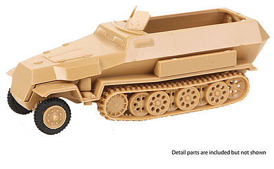Trident Miniatures 90396 HO Scale Sdkfz 251 Series Half-Track - German Army - Kit -- 3 Model C Armored Personnel Carrrier - Command Unit with Radio