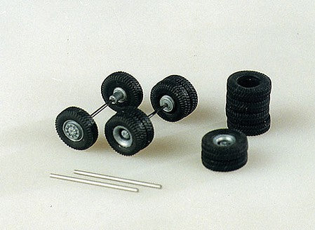 Trident Miniatures 96007 HO Scale Vehicles Accessories -- 12mm Diameter Truck Wheels & Axles
