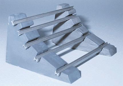 Trident Miniatures 96023 HO Scale Military - Former German Army WWII - Road Block -- Type 1 - Concrete Ramp with Steel I-Beams