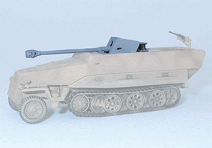 Trident Miniatures 96024 HO Scale Military - Former German Army WWII - SdKfz 251 Half-Track Conversion Parts -- 7.5cm Pak 40 Anti-Tank Gun for SdKfz 251/22