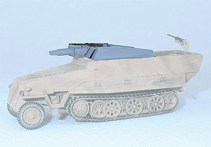 Trident Miniatures 96025 HO Scale Military - Former German Army WWII - SdKfz 251 Half-Track Conversion -- 7.5cm Stu. K 37 L/24 Anti-Tank Gun for SdKfz 251/9