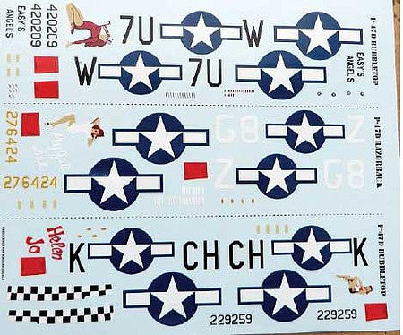 Trident Miniatures 96050 HO Scale Military Decal Set -- For U.S. P47 Aircraft including Nose Art