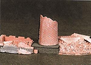 Trident Miniatures 99006 HO Scale Military - Resin Structure Castings -- Ruined Industrial Smokestack