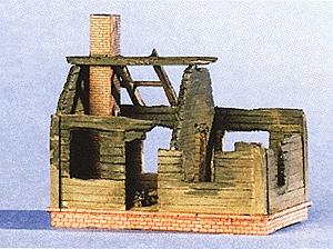 Trident Miniatures 99008 HO Scale Military - Resin Structure Castings -- Destroyed Russian Farmhouse