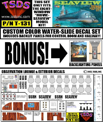 TSDS 131 1/128 Seaview 8-Window Submarine Movie Version Decal Set for MOE