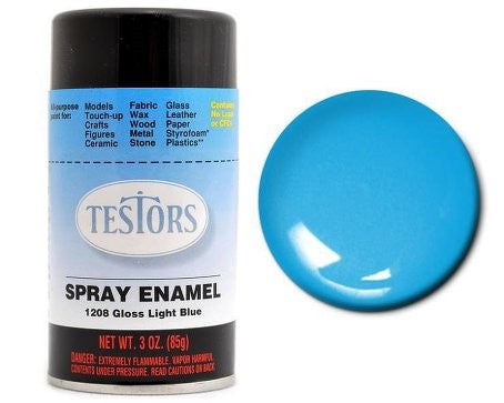 Testors 1208 3oz. Spray Finishing Enamel Gloss Light Blue