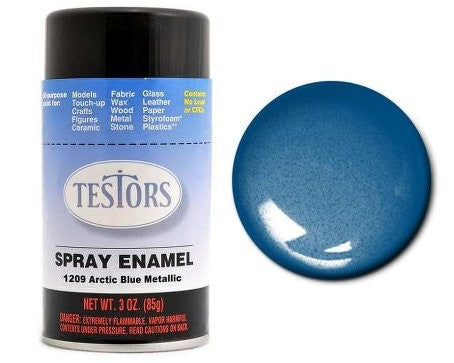 Testors 1209 3oz. Spray Finishing Enamel Arctic Blue Metallic