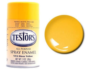 Testors 1214 3oz. Spray Finishing Enamel Gloss Yellow