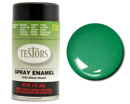 Testors 1224 3oz. Spray Finishing Enamel Gloss Green