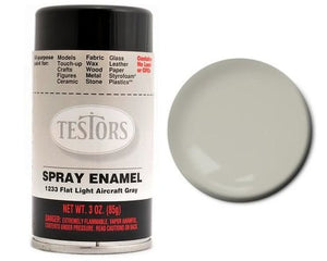 Testors 1233 3oz. Spray Finishing Enamel Flat Light Aircraft Grey