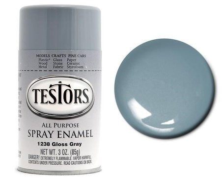 Testors 1238 3oz. Spray Finishing Enamel Gloss Grey