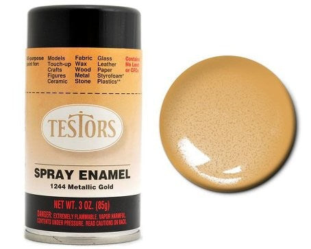 Testors 1244 3oz. Spray Finishing Enamel Metallic Gold