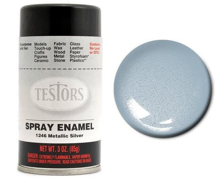 Testors 1246 3oz. Spray Finishing Enamel Metallic Silver