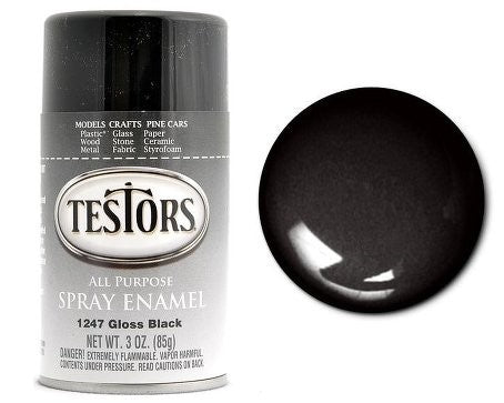 Testors 1247 3oz. Spray Finishing Enamel Gloss Black