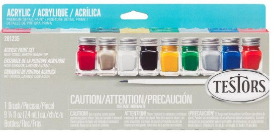 Testors 281235 Value Pack Finishing Acrylic Paint Set (9 Colors)