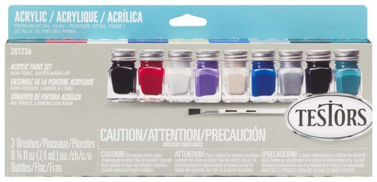 Testors 281236 Auto & Truck Finishing Acrylic Paint Set (9 Colors)