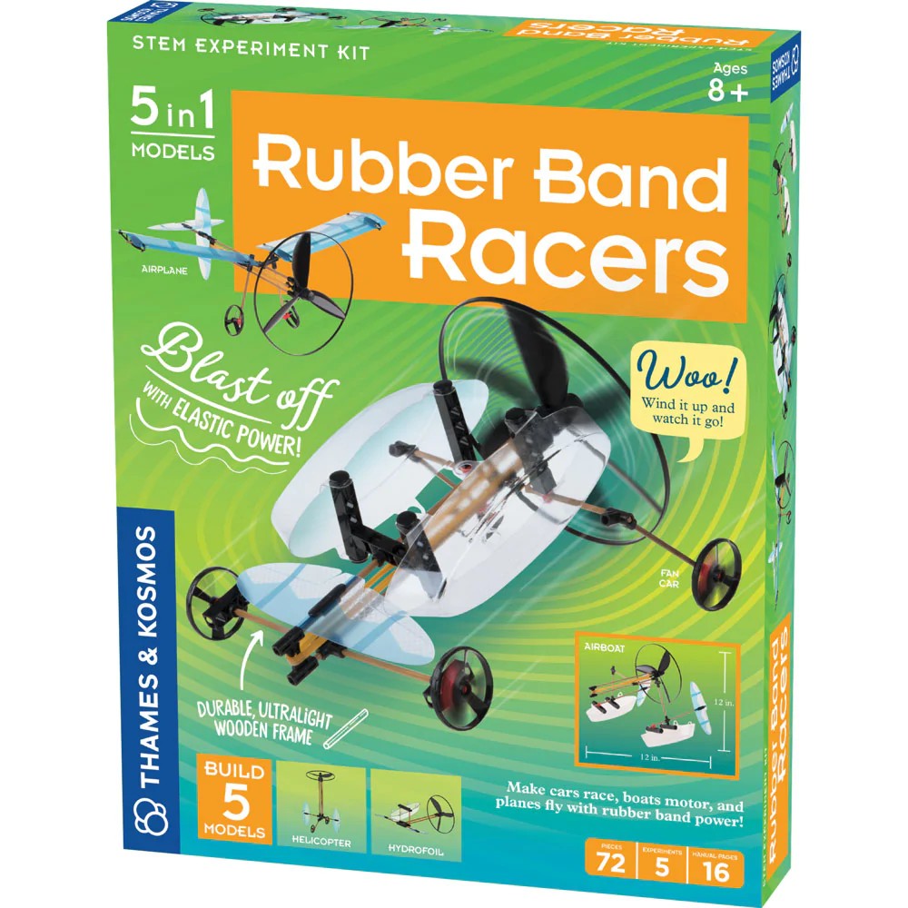 Thames & Kosmos 550020 Rubber Band Racers 5-in-1 Model STEM Experiment Kit