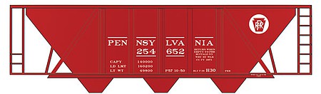 Tichy Trains 10002O O Scale Railroad Decal Set -- Pennsylvania Railroad H-30 Covered Hopper (Tuscan Car w/Circle Keystone)