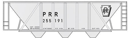 Tichy Trains 10005N6 N Scale Railroad Decal Set 6-Pack -- Pennsylvania Railroad Class H-30 Hopper Gray w/Reporting Marks Only