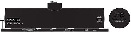 Tichy Trains 10020 HO Scale Railroad Decal Set -- CDLX 8,000-Gallon Tank Car