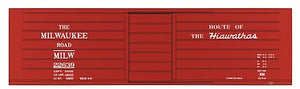 Tichy Trains 100216 HO Scale Railroad Decal Set 6-Pack -- Milwaukee Road Ribbed-Side Boxcar w/Hiawathas Slogan