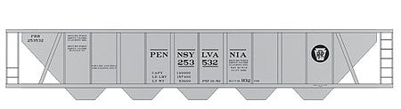 Tichy Trains 10023N6 N Scale Railroad Decal Set 6-Pack -- Pennsylvania Railroad H32 Covered Hopper (gray Car w/Circle Keystone)