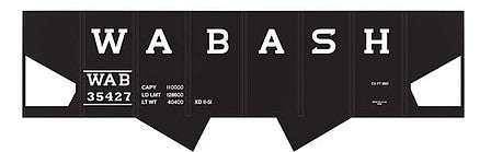Tichy Trains 10027N N Scale Railroad Decal Set -- Wabash USRA 2-Bay Hopper