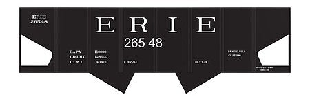 Tichy Trains 10033 HO Scale Railroad Decal Set -- Erie USRA 2-Bay Hopper