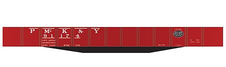 Tichy Trains 10036 HO Scale Railroad Decal Set -- Pittsburgh, McKees Rocks & Youghiogheny USRA 46' Gondola (black NYC System L