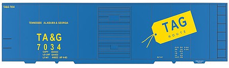 Tichy Trains 10041S S Scale Railroad Decal Set -- Tennessee, Alabama & Georgia 40' Single-Door Boxcar