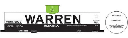 Tichy Trains 10044N N Scale Railroad Decal Set -- Warren 8,000-Gallon LPG Tank Car