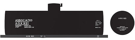 Tichy Trains 100466 HO Scale Railroad Decal Set 6-Pack -- Associated AOX 8,000-Gallon LPG Tank Car