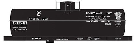Tichy Trains 10049 HO Scale Railroad Decal Set -- Pennsylvania Salt SHPX 8,000-Gallon Caustic Soda Tank Car
