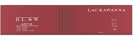 Tichy Trains 10054N N Scale Railroad Decal Set -- Delaware, Lackawanna & Western 40' Steel Single-Door Boxcar